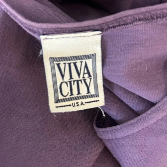 Viva City Purple Dusty Lavender Casual Fish Print 100% Cotton Maxi Dress Size M - Picture 3 of 10